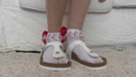 Drop pads in toe separator slippers with and without socks